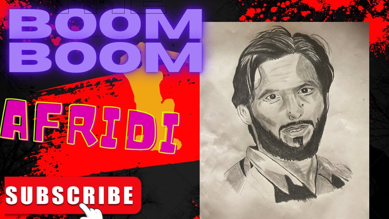 Shahid Afridi Boom Boom Drawing #shahidafridi #shahidafridi #