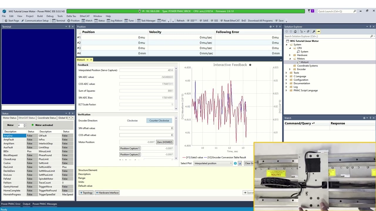 Programmable Multi-Axis Controller Power PMAC Motor Setup Using IDE