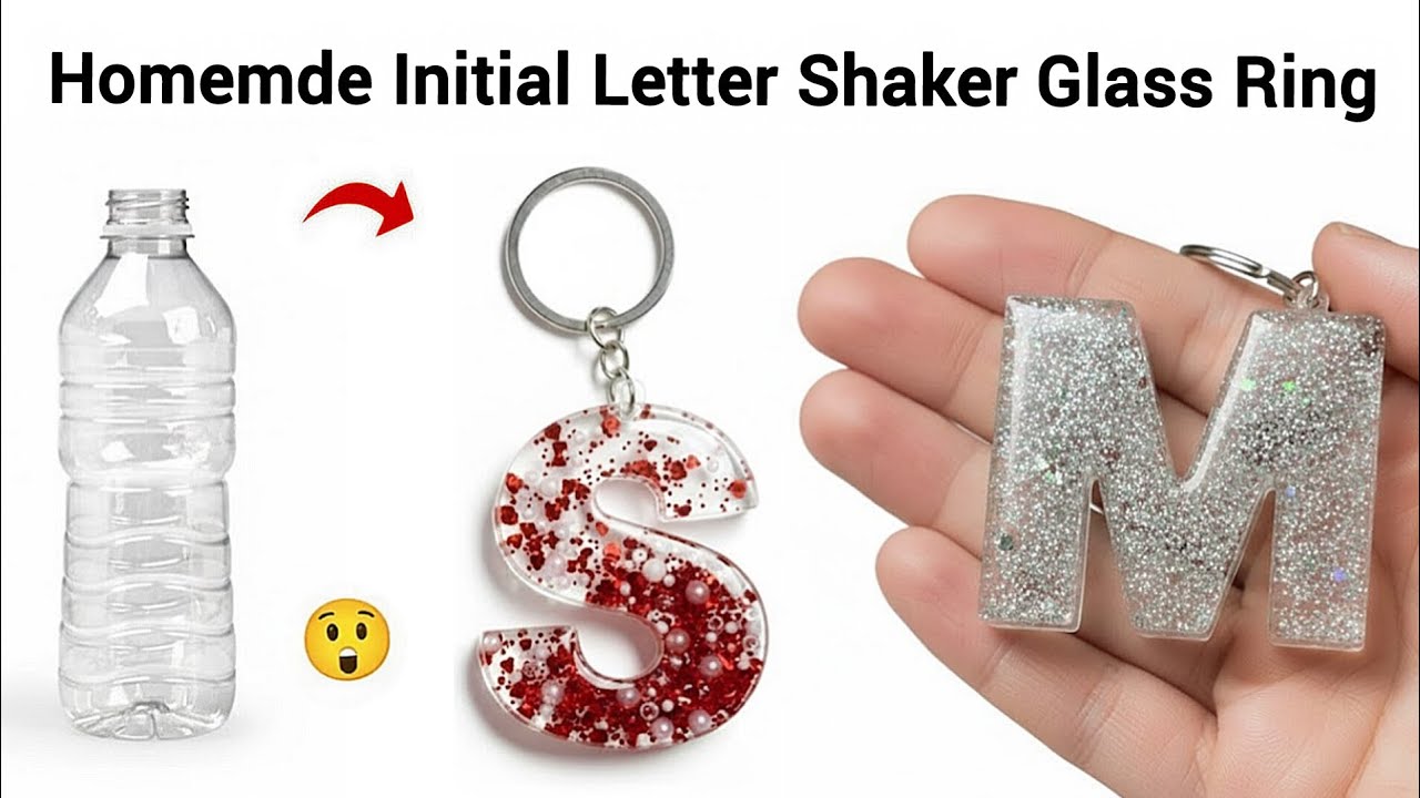 DIY Homemade Initial Letter Keychain 😍/how to make keychain from waste material/diy keychain making