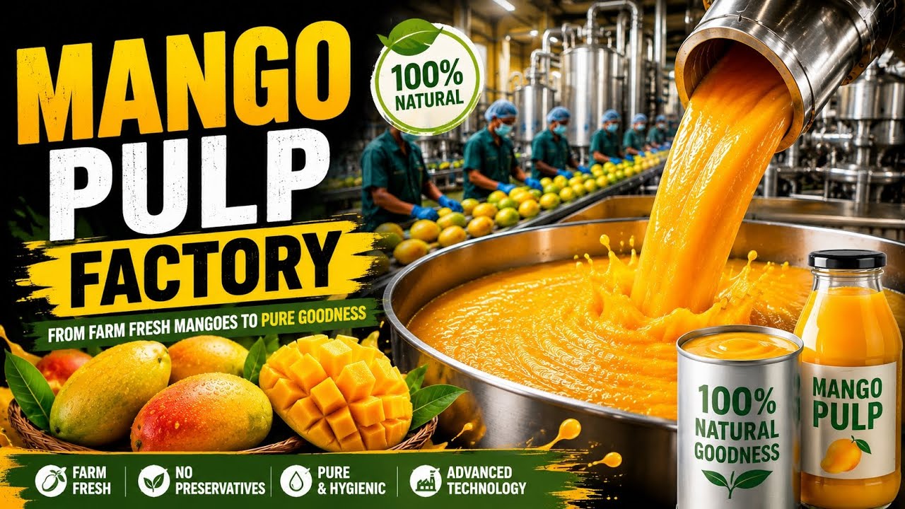 Inside the Massive Mango Pulp Factory | How Mango Pulp Is Made in Industry 🥭🏭
