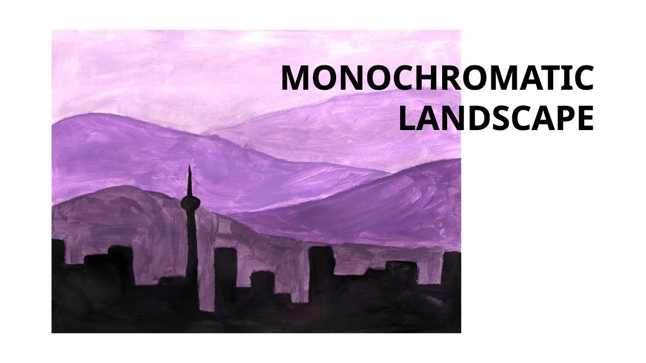 [Acrylic Painting] How to paint a Monochromatic Landscape I Atmospheric perspective art tutorial
