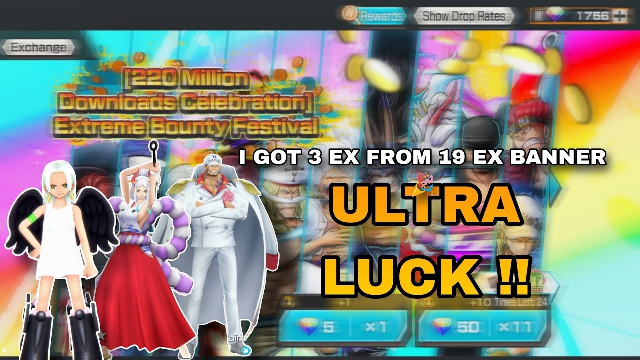 BIGGEST LUCKY ACC EVER IN OPBR HISTORY !! i GOT 3 EX FROM NEW 19 EX BANNER,TY Bandai Namco & Tana P