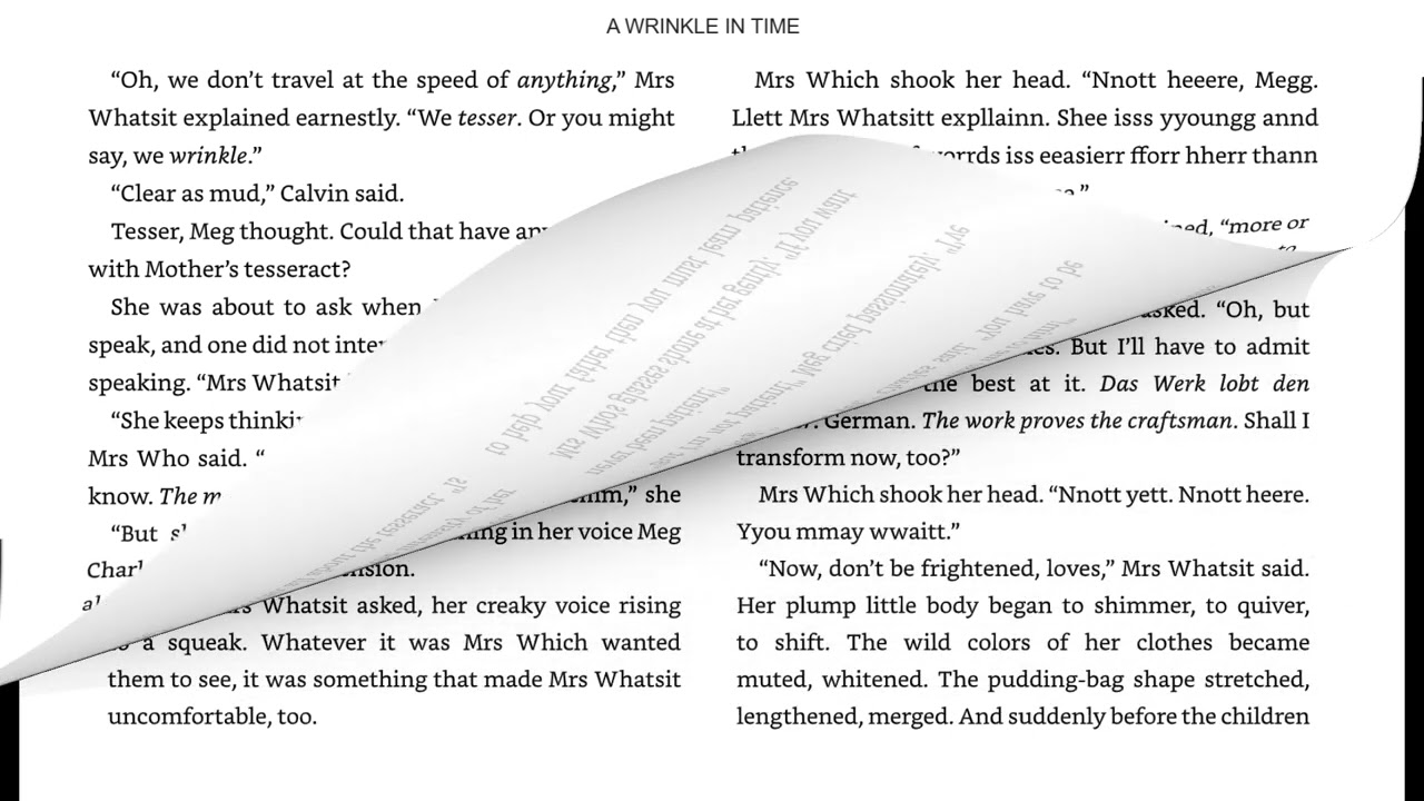 A Wrinkle in Time Chapter 4 The Black Thing