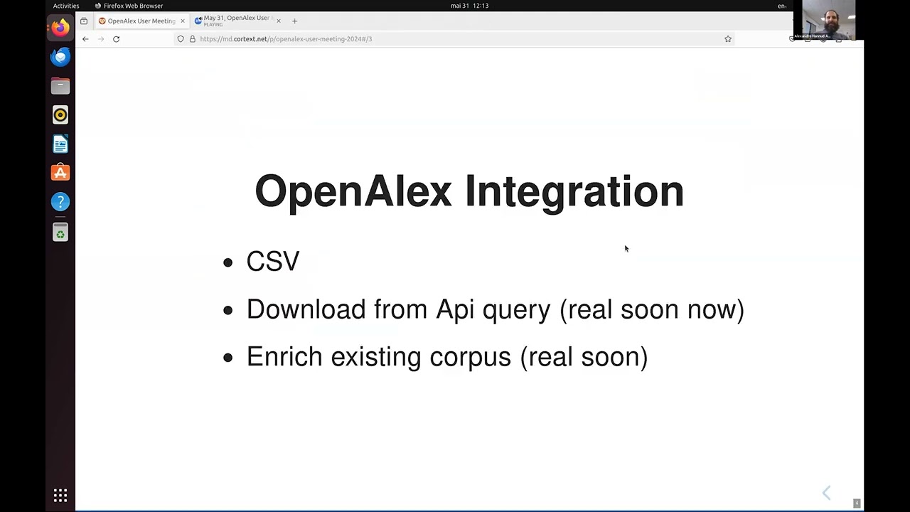 Analysing OpenAlex data with Cortext