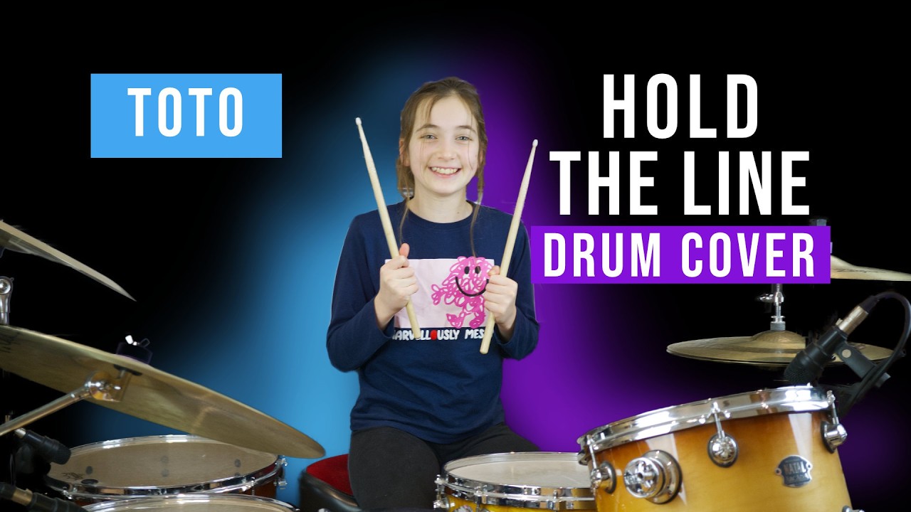 Hold the Line - Toto (Drum Cover) | 11-Year-Old Nicole 🥁