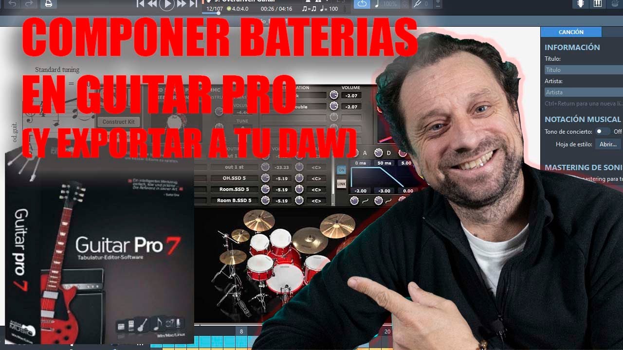 COMO ESCRIBIR BATERIAS EN GUITAR PRO (Y EXPORTARLAS A TU DAW)