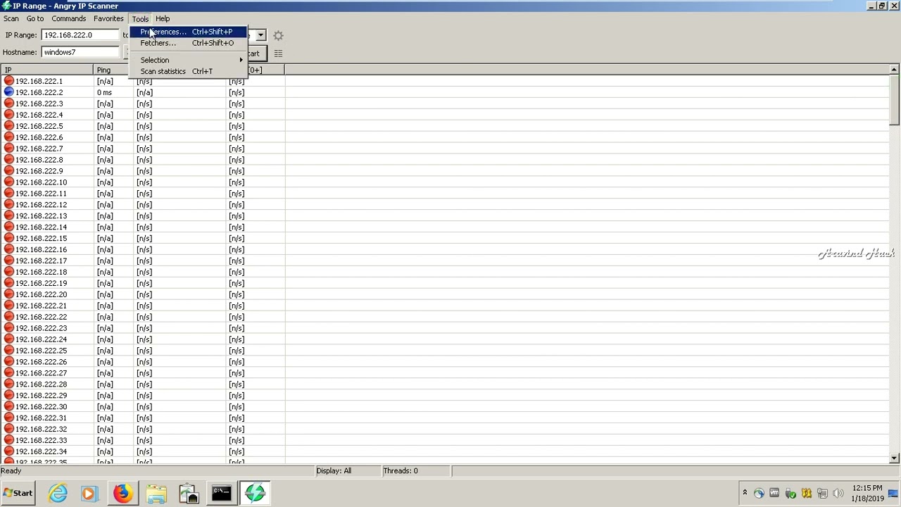 how to use an angry IP scanner tool scan network