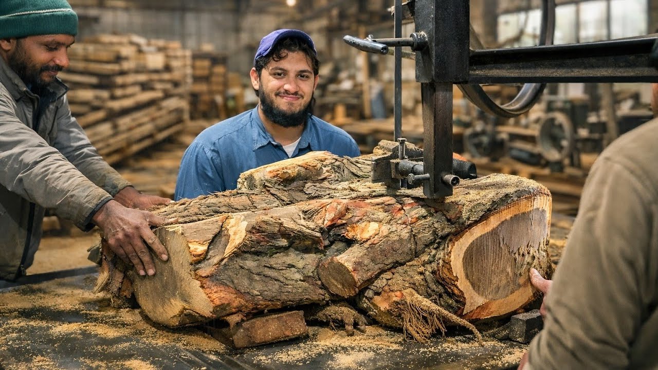 Turning a Massive Tree Root into a Giant Butcher Block