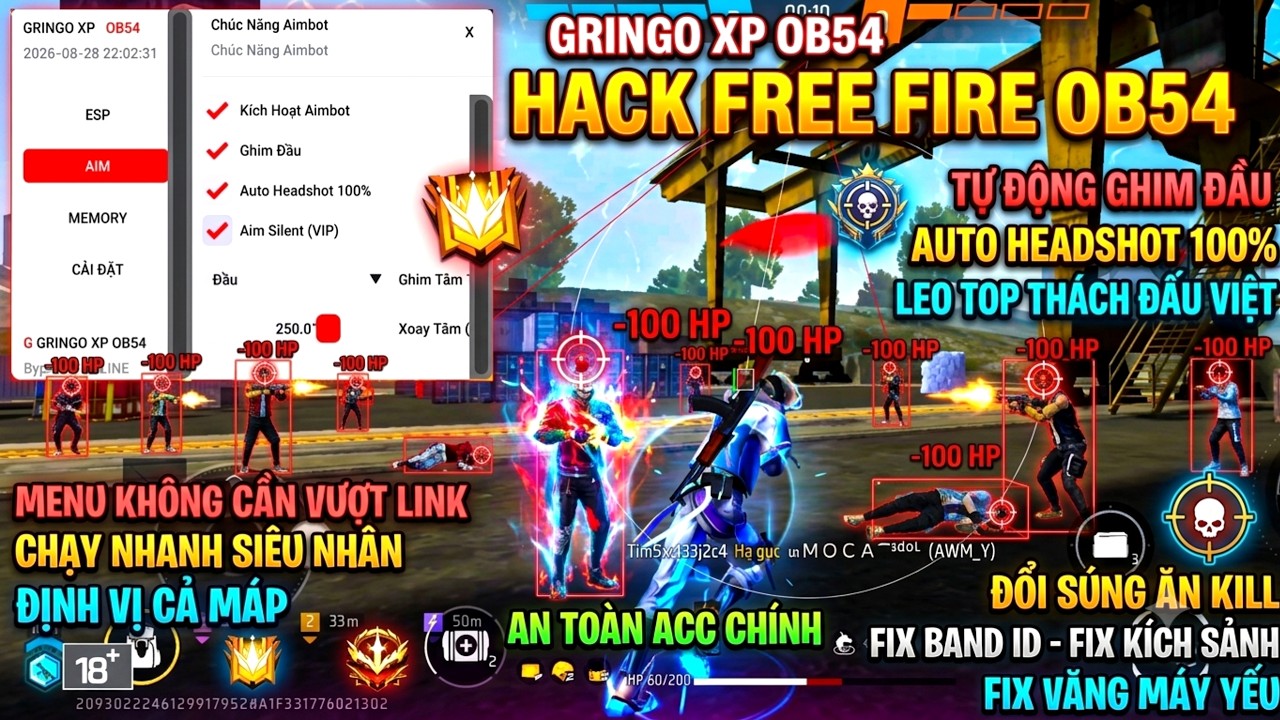 C&aacute;ch Hack Free Fire OB54 | Mod Menu FF Tiếng Việt | Anti Band | Auto Headshot 100% | Sever Việt