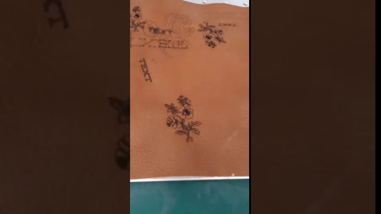 CO2 laser engraving leather with 300x300mm field lens