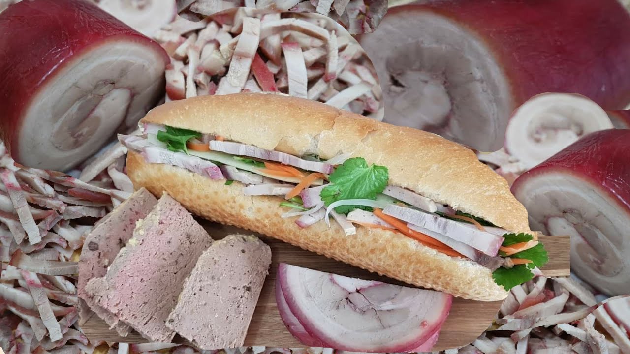 How to make Red pork felling for Lao sandwich วิธีทำ หมูแดง ใส่ไส้ข้าวจี่ปาเต ของลาวฝั่งโขง ຫມູແດງ