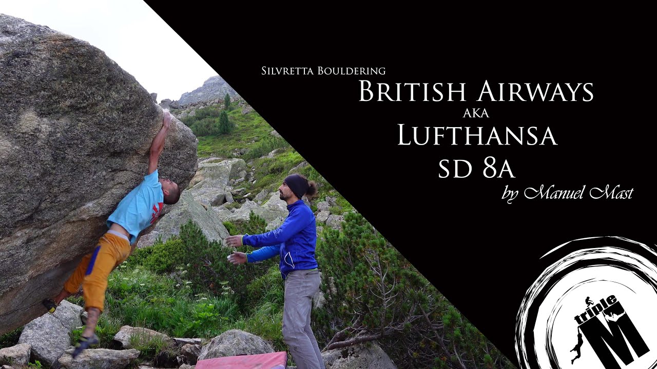 British Airways aka Lufthansa sd 8a (tiefer Start) - Silvretta Bouldering by Manuel