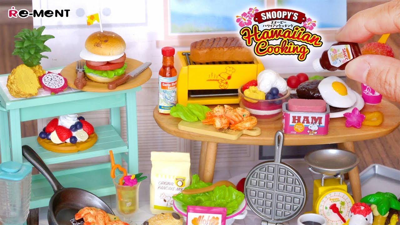 [4K] RE-MENT リーメント || UNBOXING Hawaiian Cooking ASMR - Mini Toys