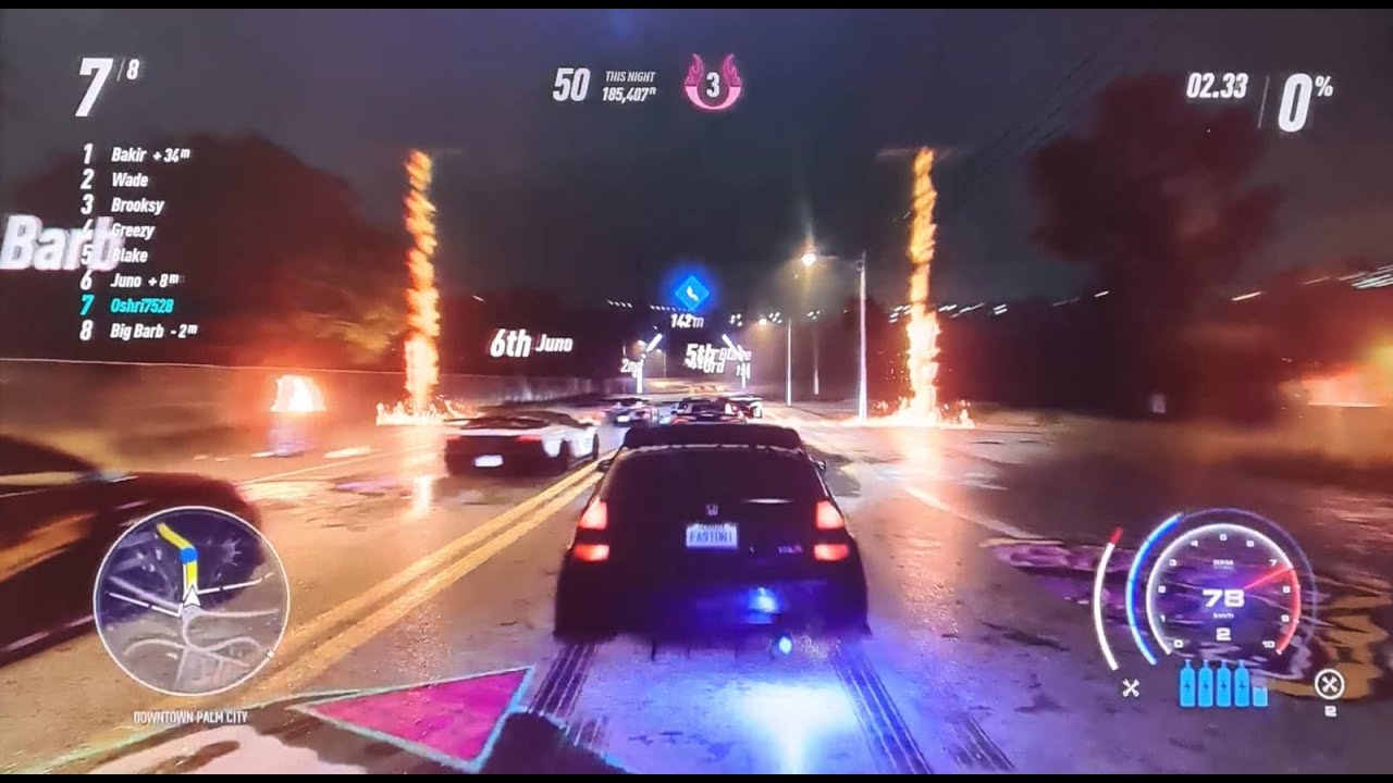 NFS honda civic fast car level 50 by the cops pursuit #fastdrive