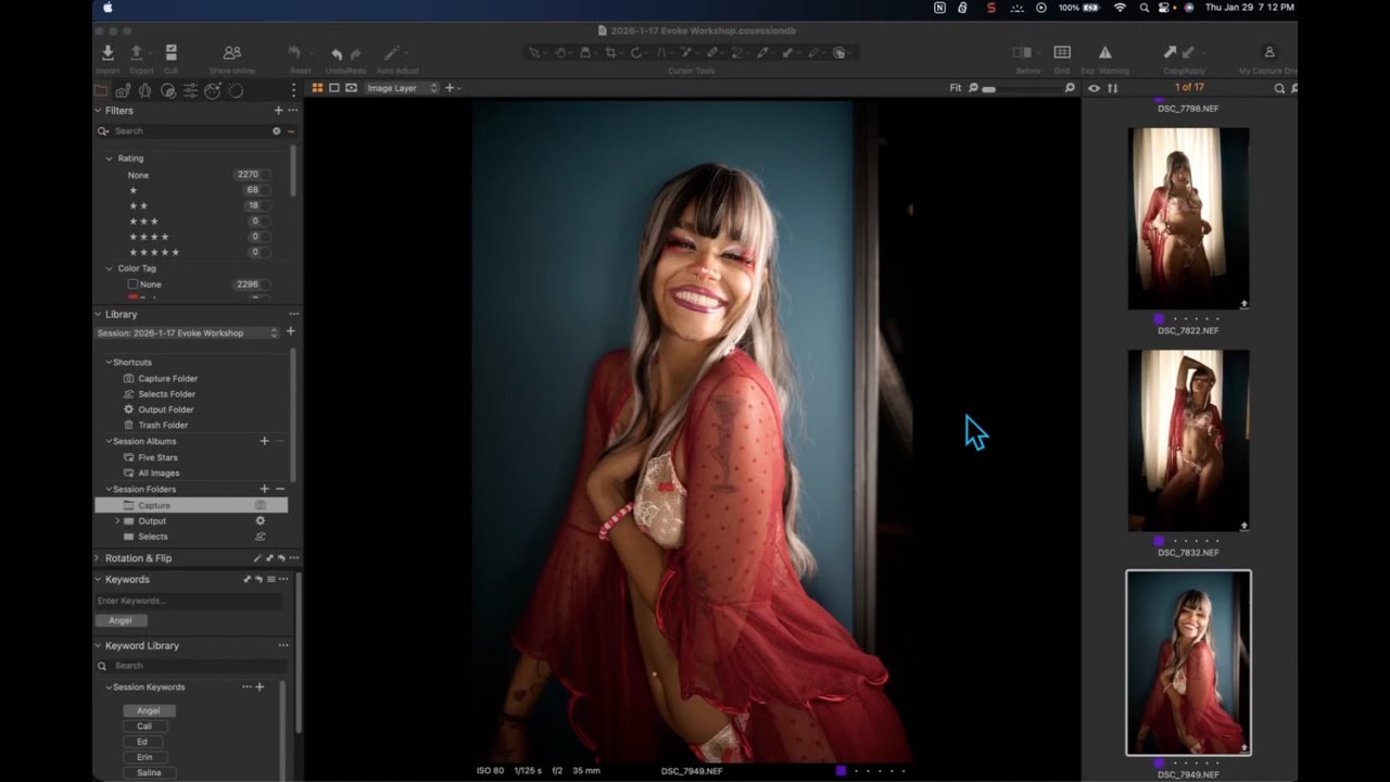Редактирование изображений Ангела в Capture One и Photoshop.