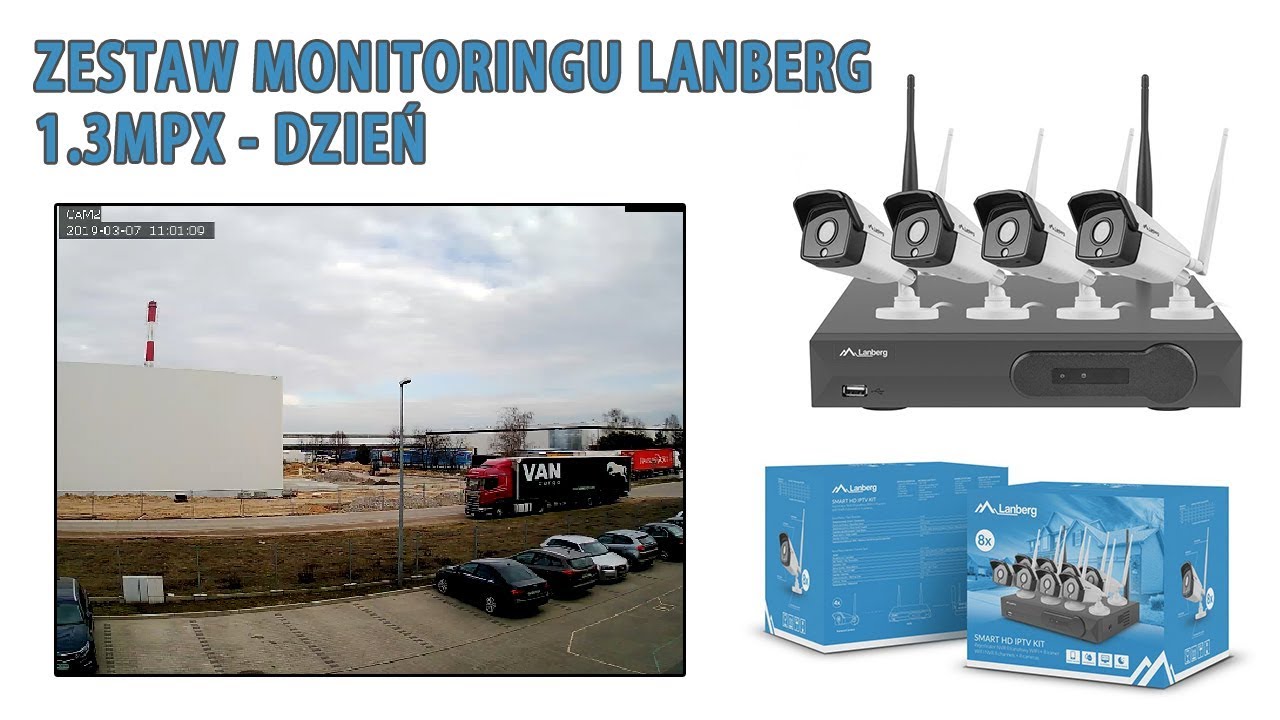 Zestaw monitoringu Lanberg - 1.3MPx/960P - test kamer w ciągu dnia