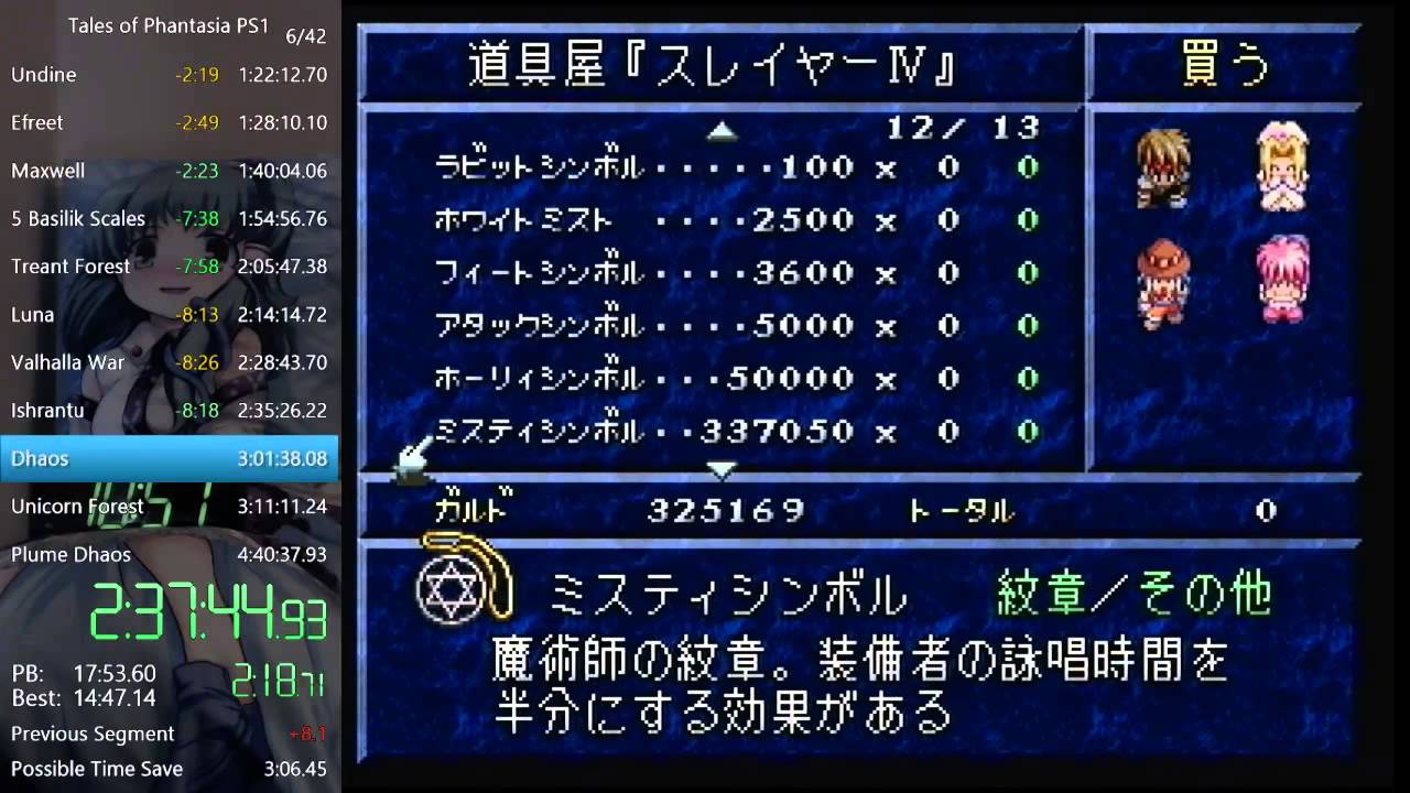Tales of Phantasia (PS1): New Game (Normal) Speed Run in 4:26:42