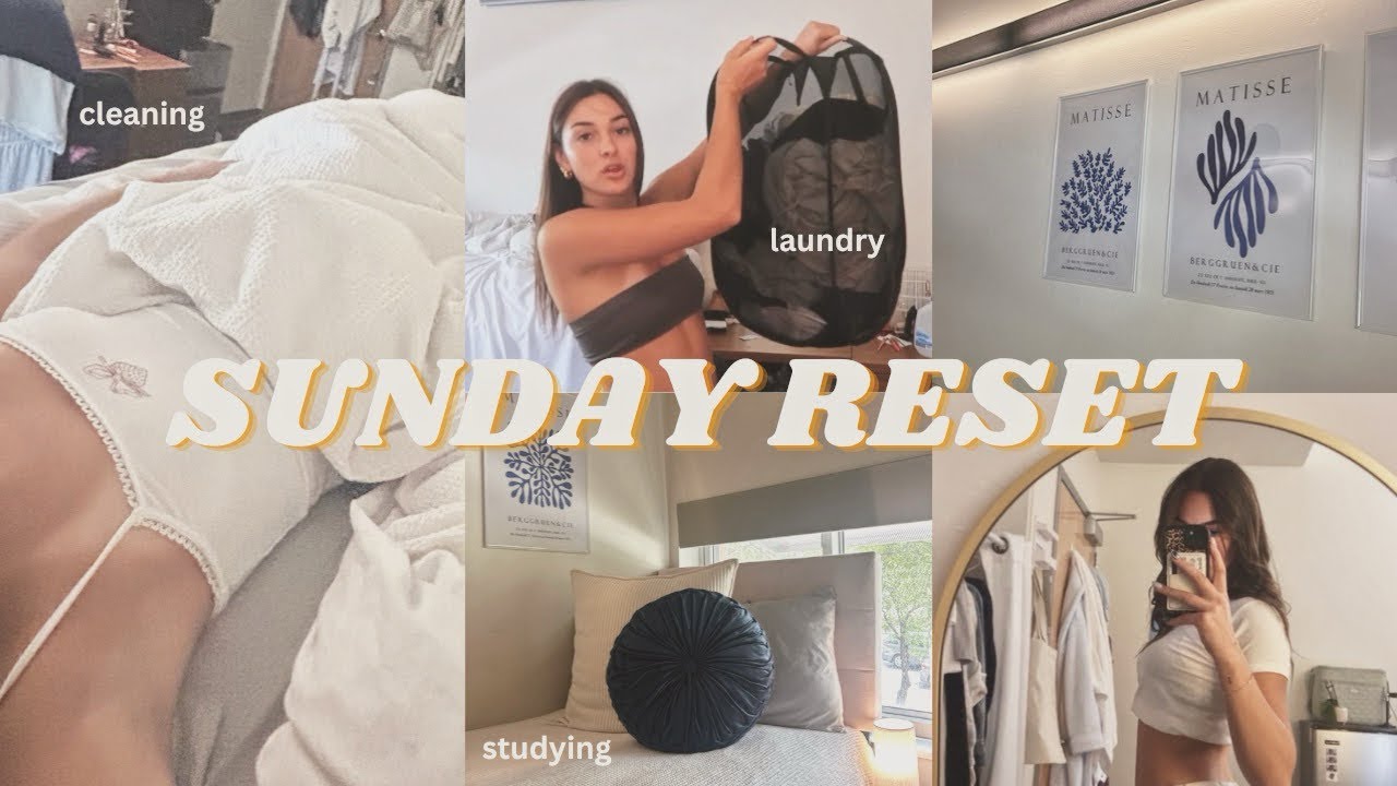 SUNDAY RESET WITH ME (laundry, vacuuming, self care, & studying)