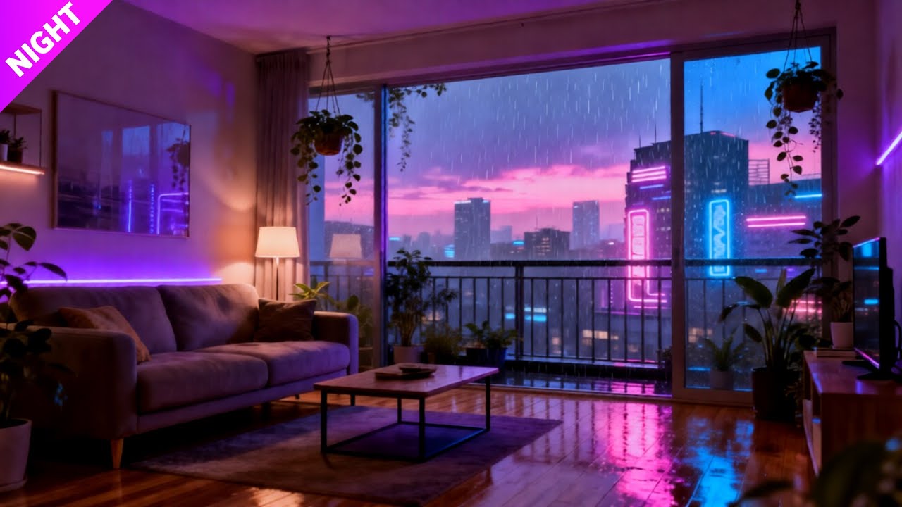 Rainy Neon City Lofi 🌧️🌃 Chill Beats for Late Night Relax, Study & Focus
