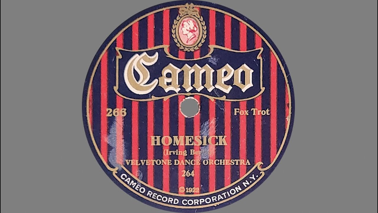 “Homesick" by the Velvetone Dance Orchestra 1922
