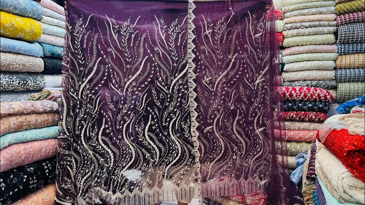 Most Elegant Original Turkish Cutdana Design On Net Fabric | 7 Colours | losse fabrics available 