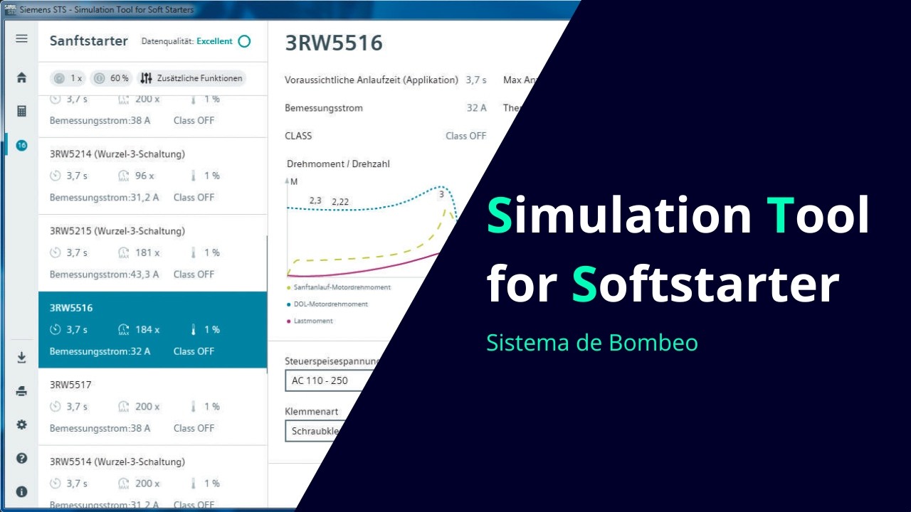 Simulation Tool for Softstarter: Sistema de Bombeo