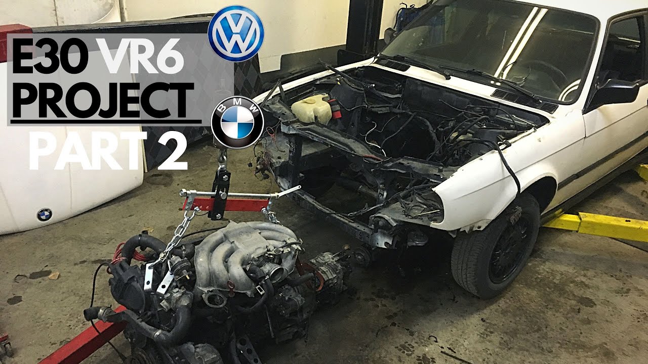 E30 M20 ENGINE & FRONT END REMOVAL - E30 VR6 PROJECT PART 2
