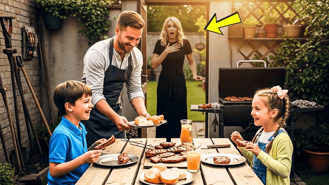 Uma milionária vê seu jardineiro fazendo churrasco com seus filhos órfãos… e o que aconteceu depois