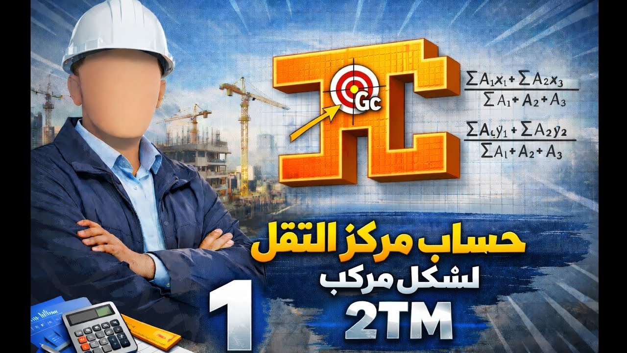 مركز الثقل  - حساب احداثيات مركز الثقل - السنة الثانية هندسة مدنية (الميكانيك المطبقة)