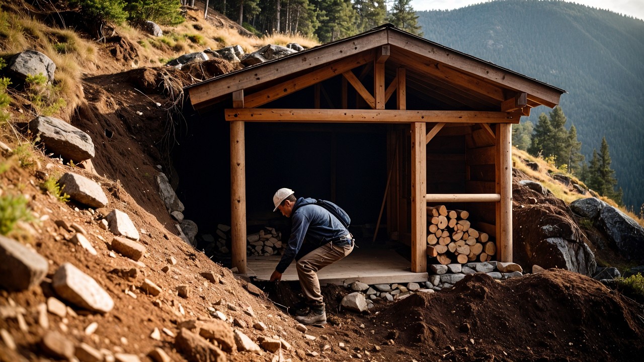 Built a Warm Hidden House Underground from Scratch in 30 Days.