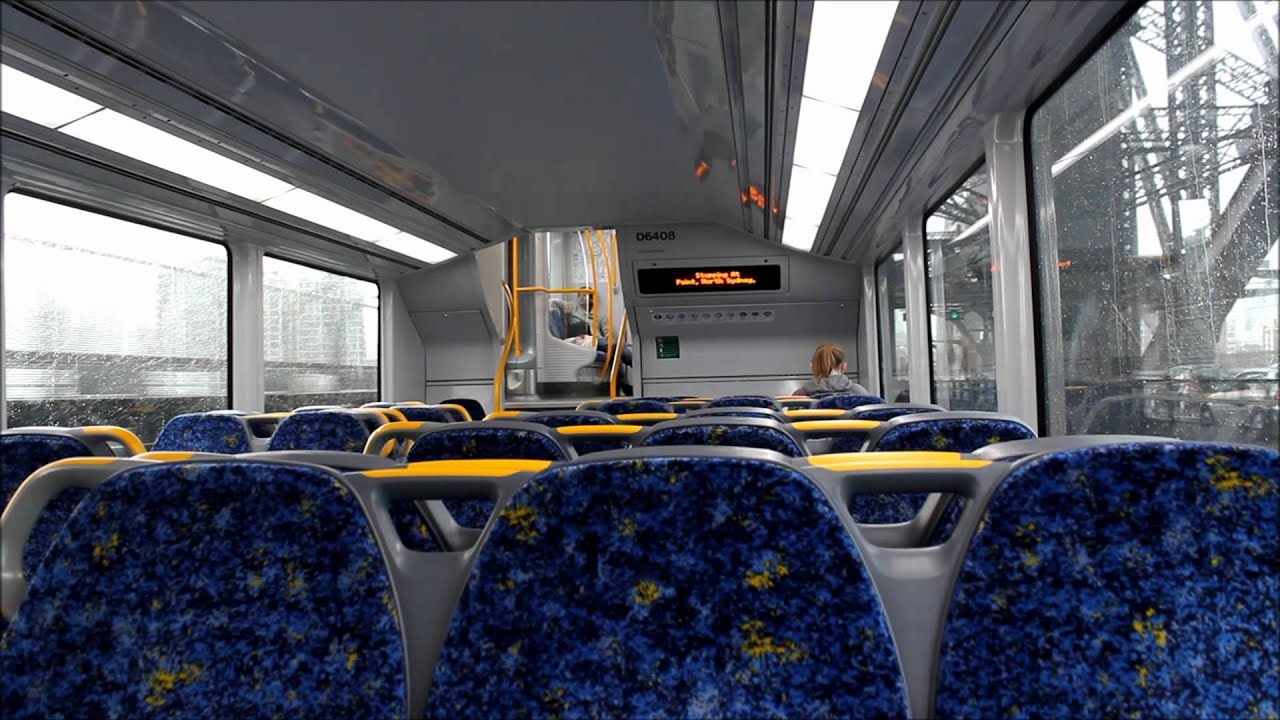 Onboard CityRail Waratah Train crossing the Sydney Harbour Bridge, Wynyard-Milsons Point