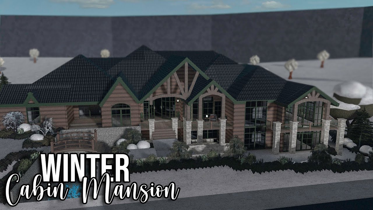 ROBLOX | Bloxburg Winter Vacation Cabin Mansion Speedbuild | Tutorial | EXTERIOR ONLY | Ellvoi