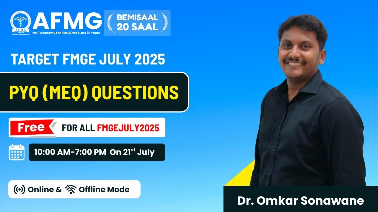 MOST EXPECTED QUESTIONS PYQ  SESSION TARGET FMGEJULY2025