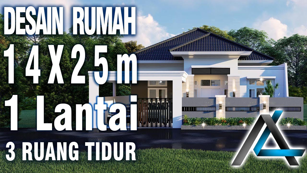 DESAIN RUMAH  14 X 25  meter I Batam &ndash; DESAIN RUMAH TROPIS MODERN