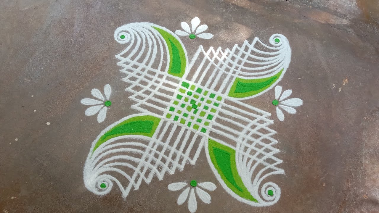 Vaigasi Maadha Padi Kolam muggulu / Easy Rangoli Design / pandaga muggulu|  Beautiful rangoli  2*2