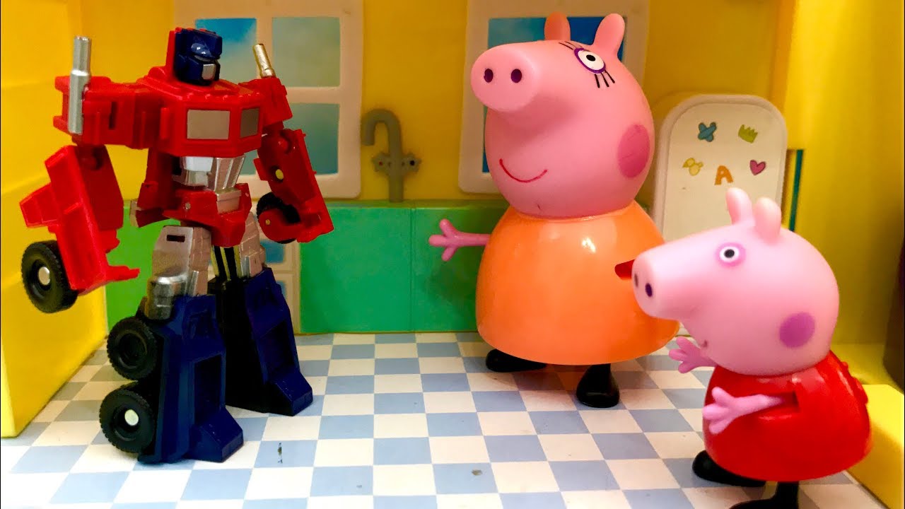 Swinka Peppa i Transformers - Bajka po Polsku - Robot w Domku Swinki Peppy