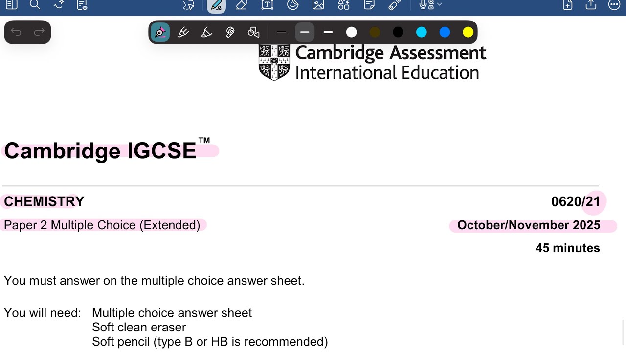 IGCSE chemistry 2025 oct/nov P21