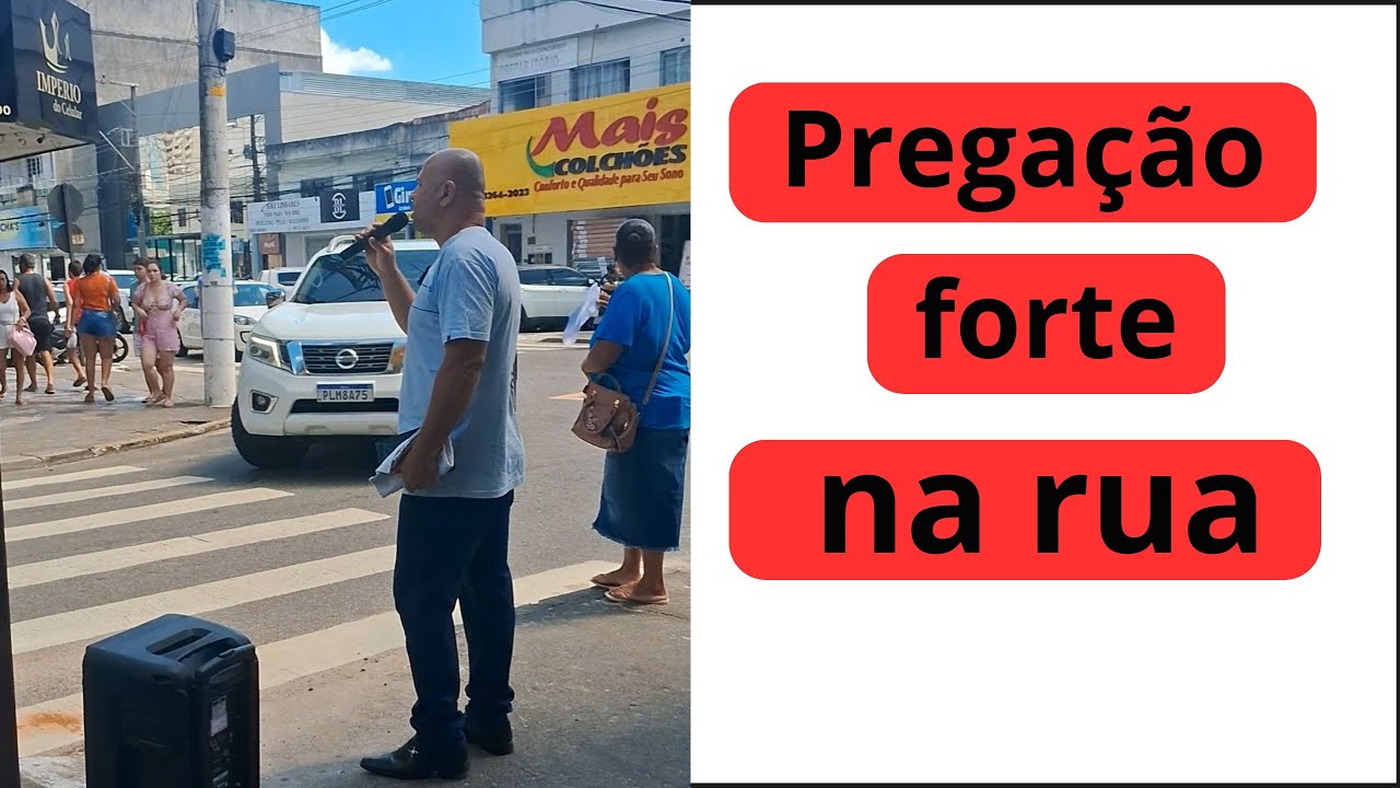 Pregando contra o pecado no centro da cidade - Evangelismo na rua.