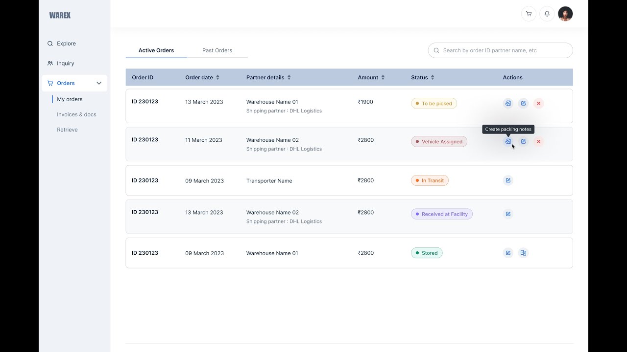 Warex Product demo