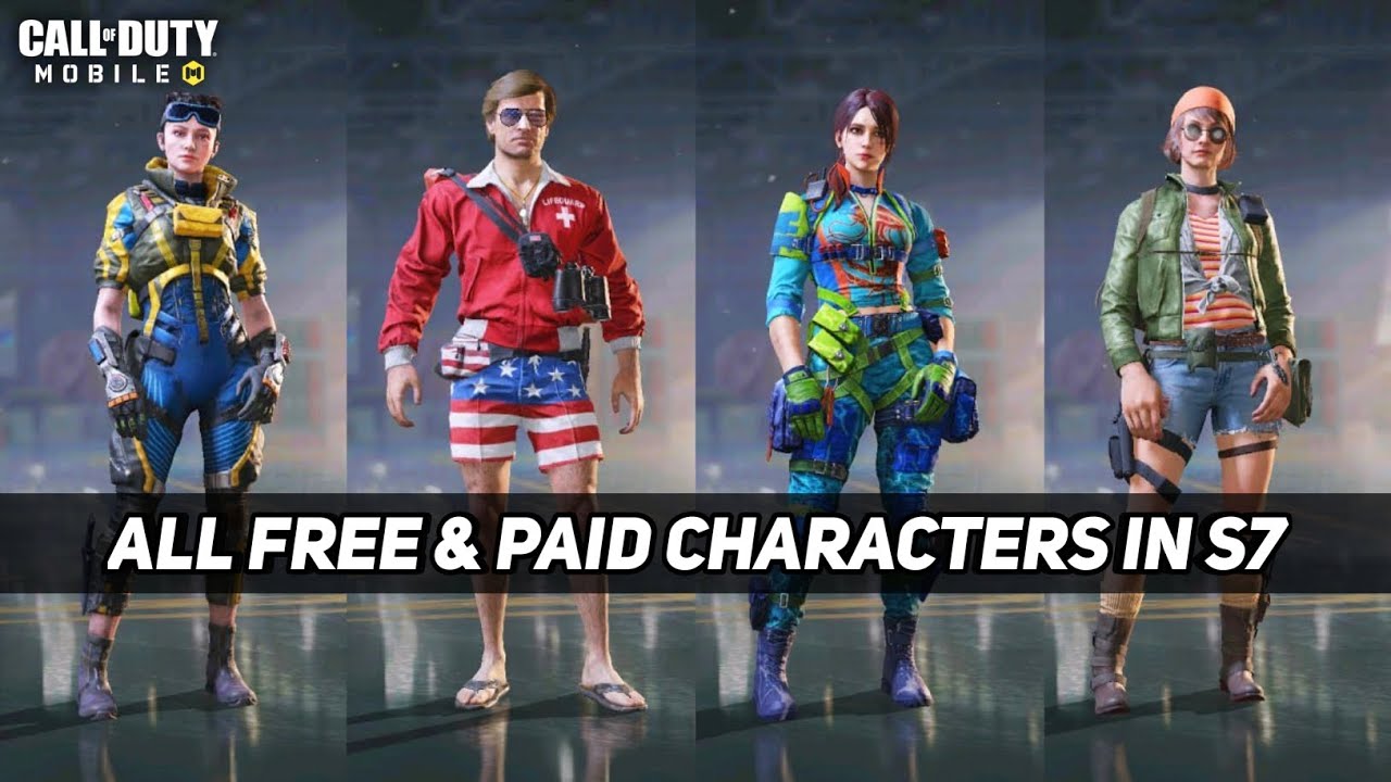 CODM Season 7 All Free & Paid Characters |  Cod Mobile S7