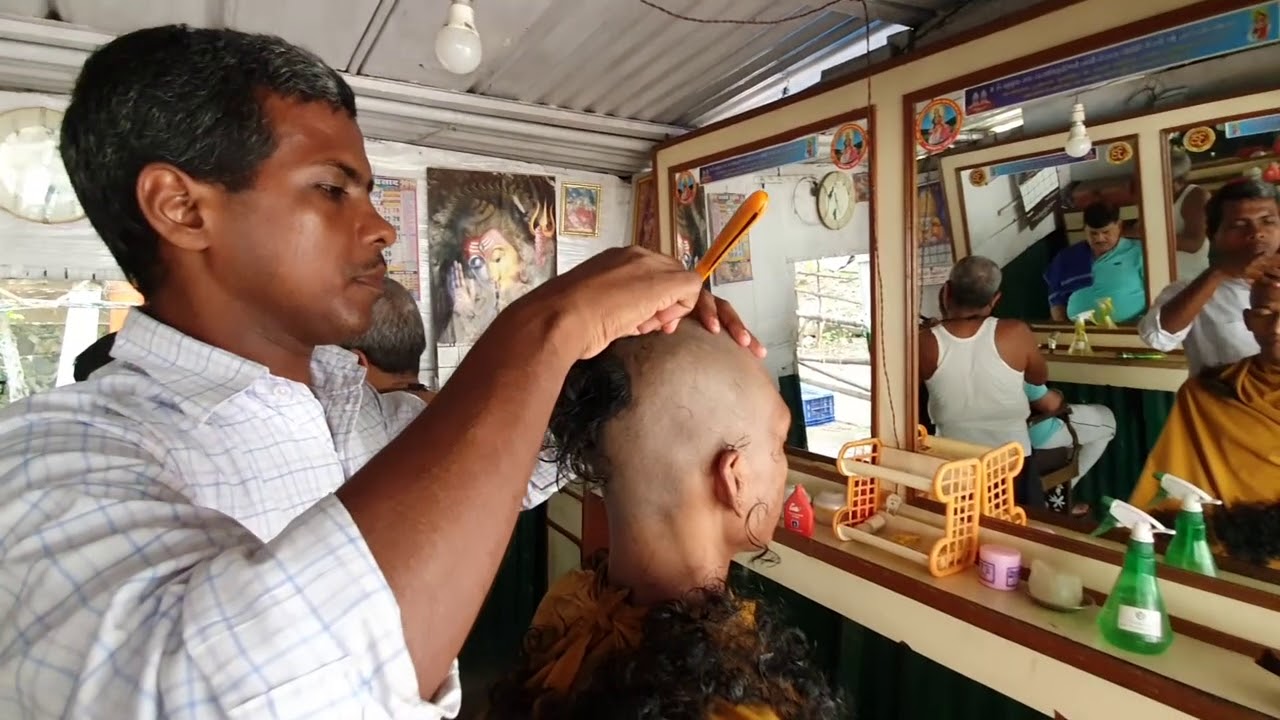 Asmr   Head save with tapping sound by Indian street barber