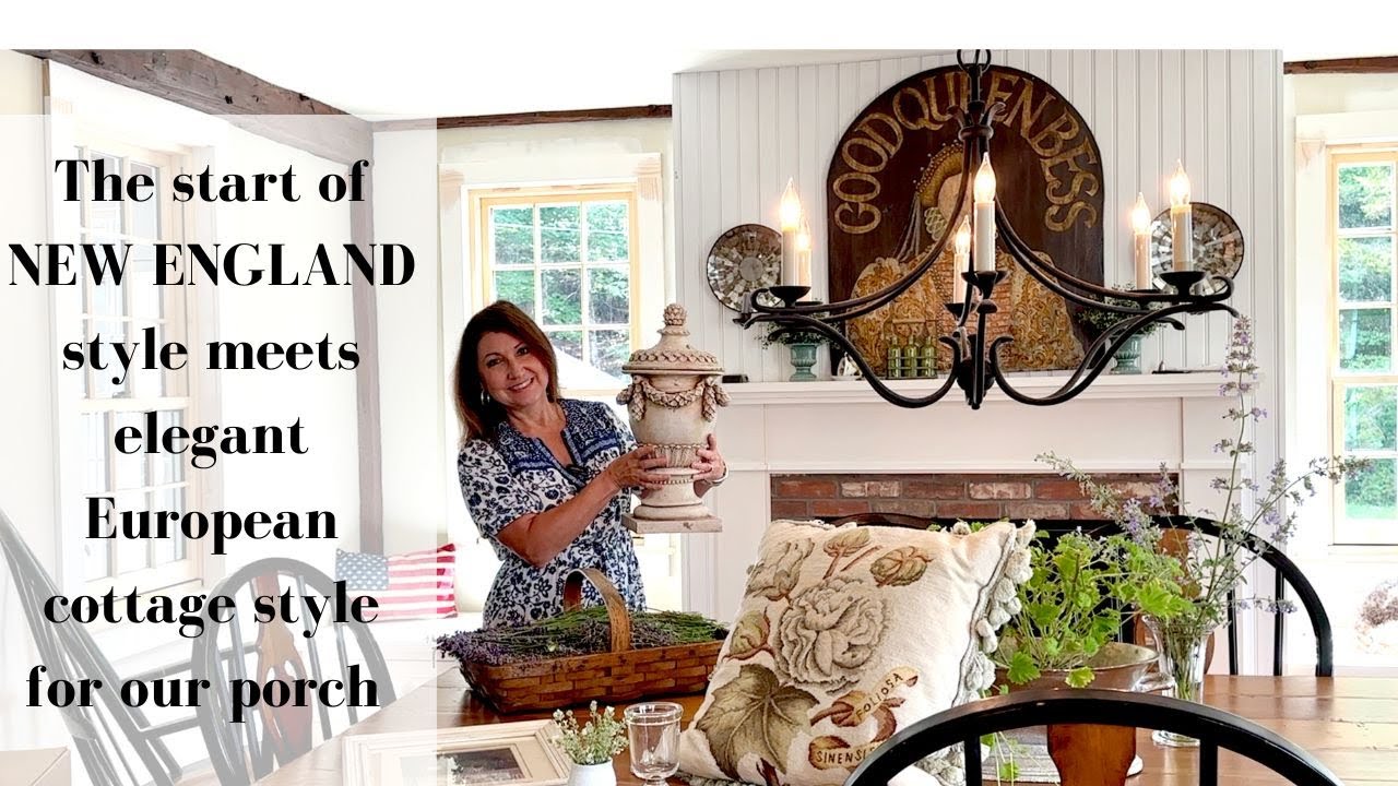 Colonial Cottage Style Porch Renovation With Elegant Thrifted Finds!