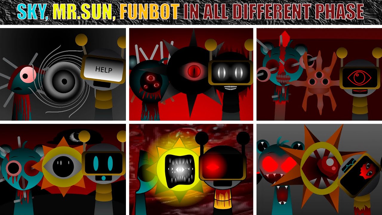 SKY, MR.SUN, FUNDOT in ALL Different Phases | 1 - 888 Phases