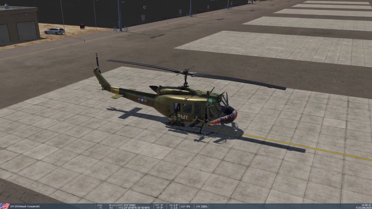 Запуск и применение вооружения на вертолете UH-1H Huey (DCS World)