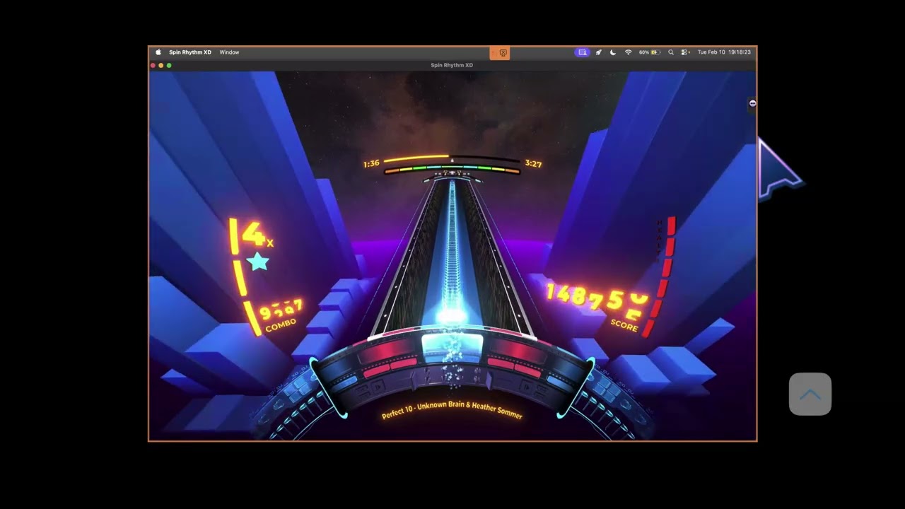Spin Rhythm XD Ep. 1741: Unknown Brain - Perfect 10 (feat. Heather Sommer). 313K score.