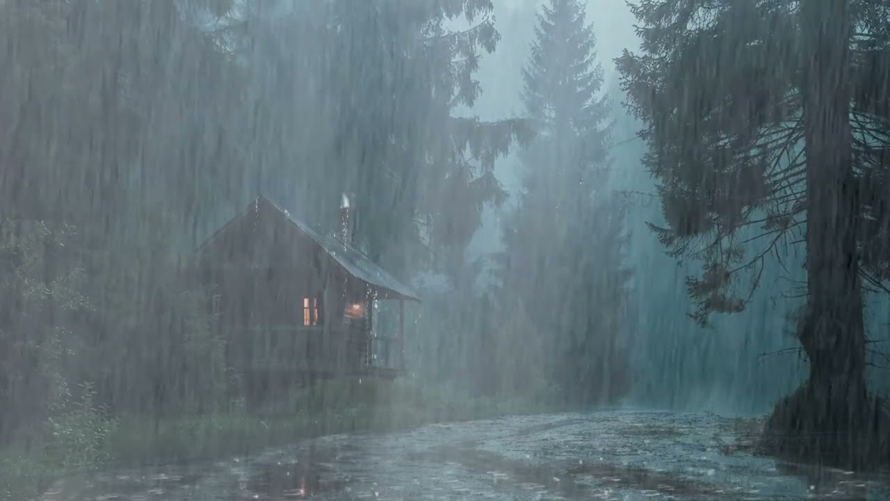 Deep Sleep Instantly with Heavy Rain in the Forest | Calm Night Rain Ambience