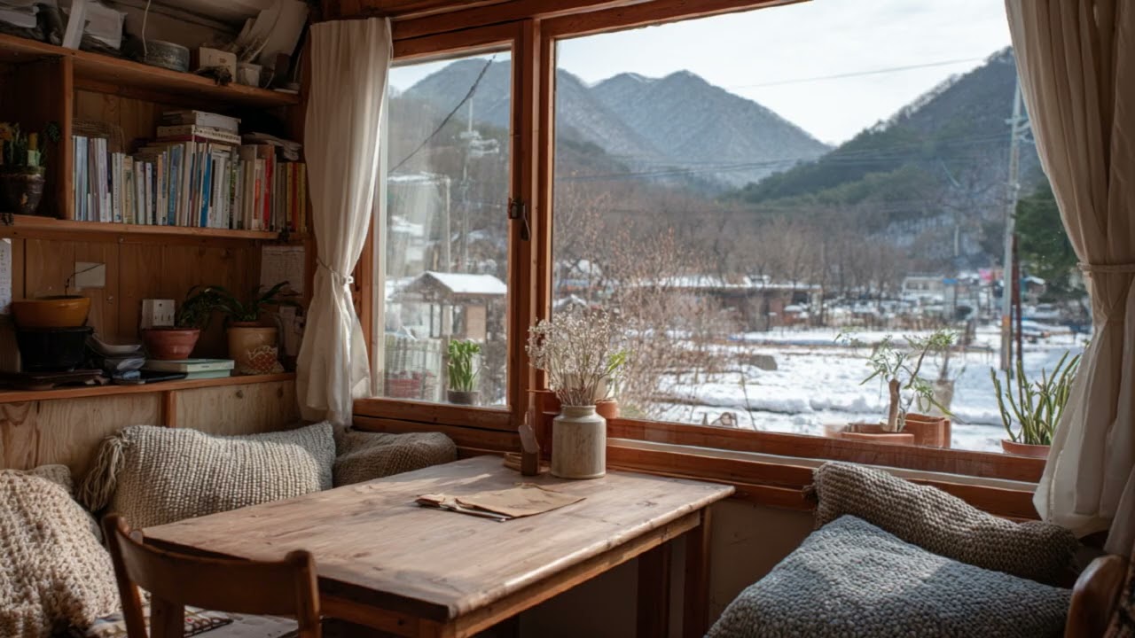 [중간광고없음] 눈 덮인 시골 책방의 조용한 아침 멜로디❄️📚| Winter Piano Music