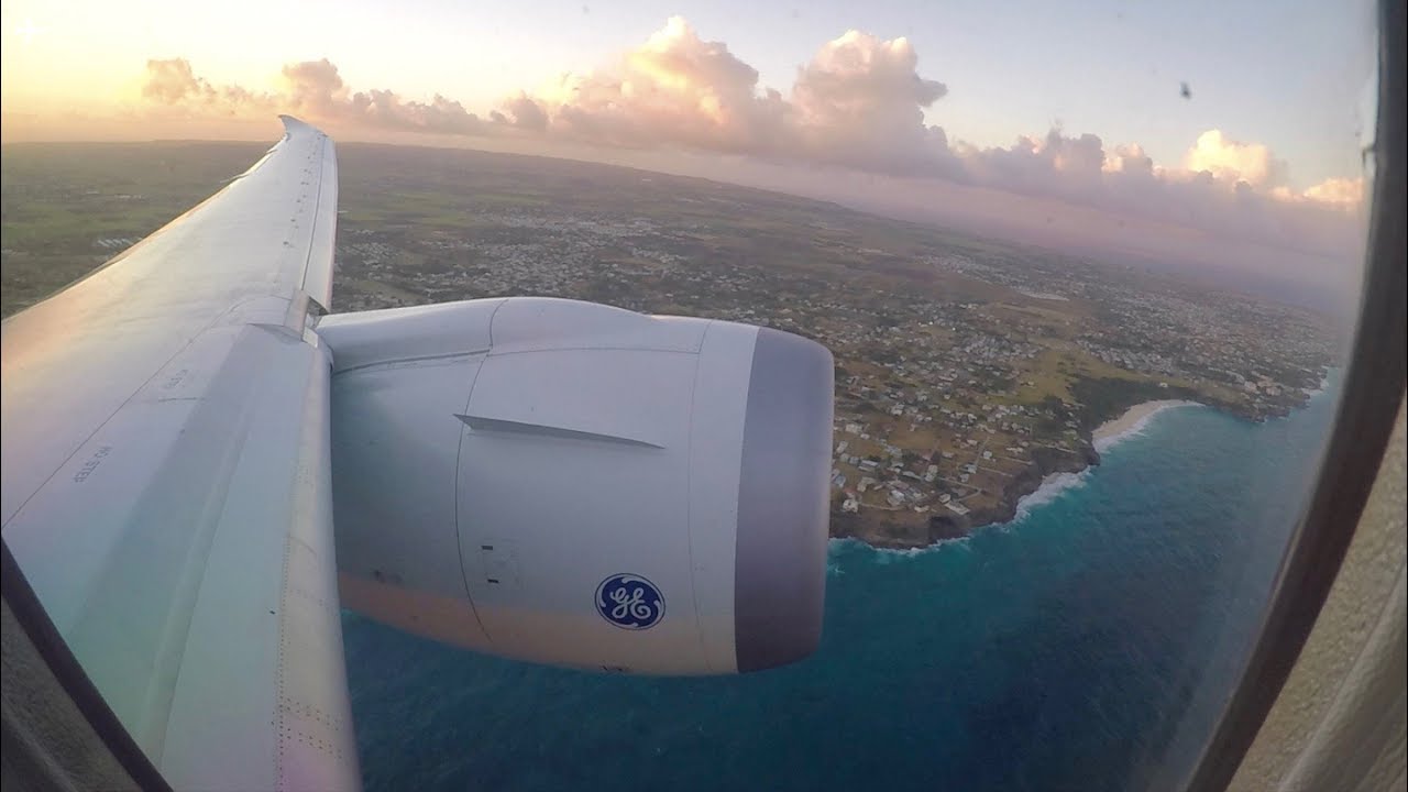 Thomson B787-8 Dreamliner Stunning Sunset Takeoff from Bridgetown Barbados