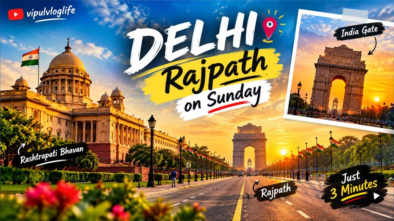 Delhi Rajpath on Sunday 🇮🇳 | Rashtrapati Bhavan to India Gate | #Delhi #indiagate #rajpath 