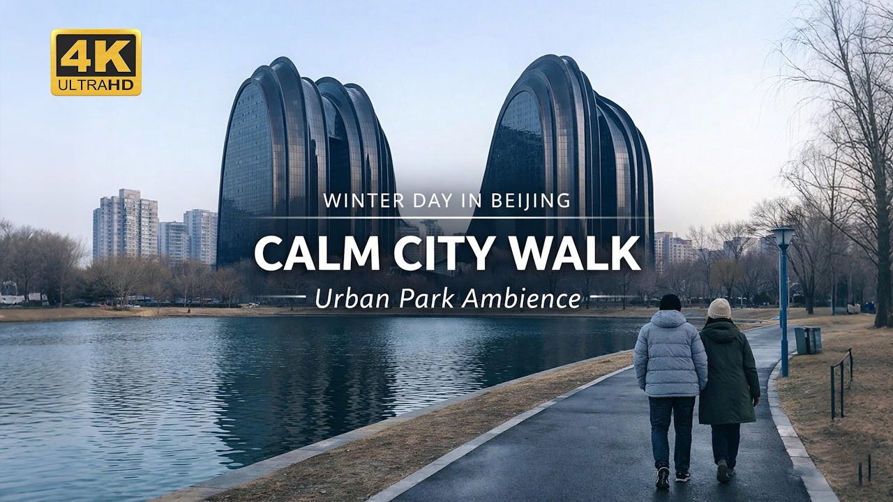 Relaxing Beijing Winter Day Walking Tour | Calm Walk Near Chaoyang Park Area